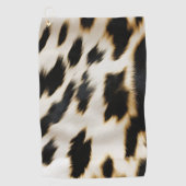 Zwart Wit Goud Cowgirl Koeienhuid Golfhanddoek (Voorkant)