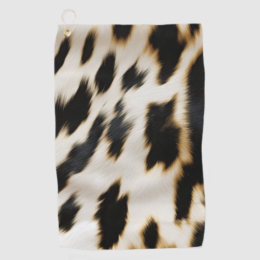 Zwart Wit Goud Cowgirl Koeienhuid Golfhanddoek (Voorkant)