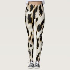 Zwart Wit Goud Cowgirl Koeienhuid Leggings
