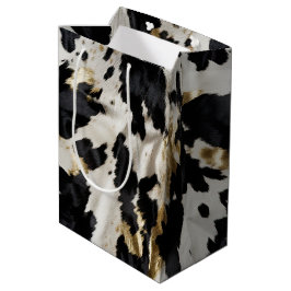 Zwart Wit Goud Cowgirl Koeienhuid Medium Cadeauzakje
