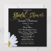 Zwart Wit Goud Daisy Theme Vrijgezellenfeest Kaart (Voorkant)