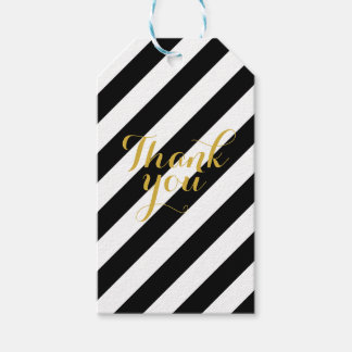 Zwart & wit goud dank u cadeau labels cadeaulabel