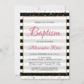 Zwart-wit-goud-folie harten meisjesdoop kaart (Voorkant)