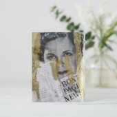 zwart wit goud Front Page News damescollage Briefkaart (Staand voorkant)