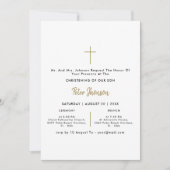 Zwart Wit & Goud Genderneutrale doop Kaart (Voorkant)