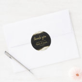 Zwart Wit & Goud Geode Agaat Bruiloft Dank u Ronde Sticker (Envelop)