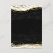 Zwart Wit & Goud Geode Agaat Bruiloft Informatie Informatiekaartje (Achterkant)