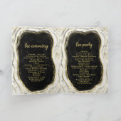 Zwart Wit & Goud Geode Agaat Huwelijksceremonie Programma (Binnen)