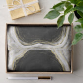 Zwart Wit & Goud Geode Agaat Marmer Bruiloft Tissuepapier (Geschenk)