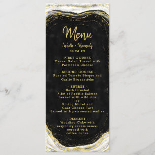 Zwart Wit & Goud Geode Agaat Marmer Slice Diner Menu
