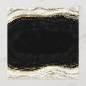 Zwart Wit & Goud Geode Agaat Slice Vierkant Diner Menu (Achterkant)