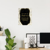 Zwart Wit & Goud Geode Agate Open Bar Tafelbord Poster (Thuiskantoor)