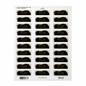 Zwart Wit & Goud Geode Bruiloft Retouradres Etiket (Full Sheet)