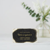 Zwart Wit & Goud Geode Douche Gift Registry Informatiekaartje (Staand voorkant)