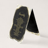 Zwart Wit & Goud Geode Huwelijksceremonie Programm Kaart (Achterkant)