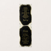 Zwart Wit & Goud Geode Huwelijksceremonie Programm Kaart (Buitenkant ongevouwen)