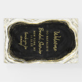 Zwart Wit & Goud Geode Vrijgezellenfeest Welkom Spandoek (Horizontaal)