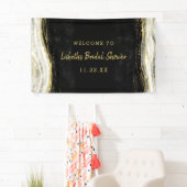 Zwart Wit & Goud Geode Vrijgezellenfeest Welkom Spandoek (Insitu)