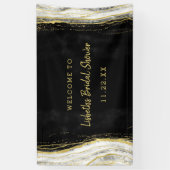 Zwart Wit & Goud Geode Vrijgezellenfeest Welkom Spandoek (Verticaal)