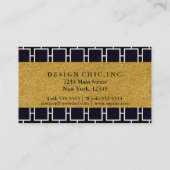 Zwart Wit & Goud Geometrisch Chique Visitekaartje (Achterkant)