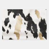 Zwart Wit Goud Glam Koeienhuid Zuidwest Wedding Inpakpapier Vel (Voorkant 3)
