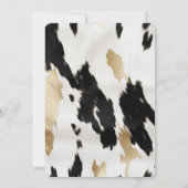 Zwart Wit Goud Glam Koeienhuid Zuidwest Wedding Kaart (Achterkant)
