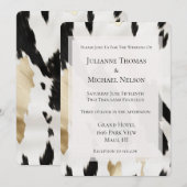 Zwart Wit Goud Glam Koeienhuid Zuidwest Wedding Kaart (Voorkant / Achterkant)