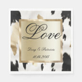 Zwart Wit Goud Glam Koeienhuid Zuidwest Wedding Servet (Voorkant)