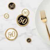 Zwart & Wit Goud Glitter 50 Vijftig 50ste Verjaard Confetti (Groep)