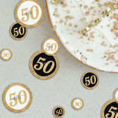 Zwart & Wit Goud Glitter 50 Vijftig 50ste Verjaard Confetti