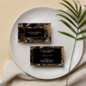 Zwart & Wit Goud Glitter Marmeren Agaat Modern Visitekaartje