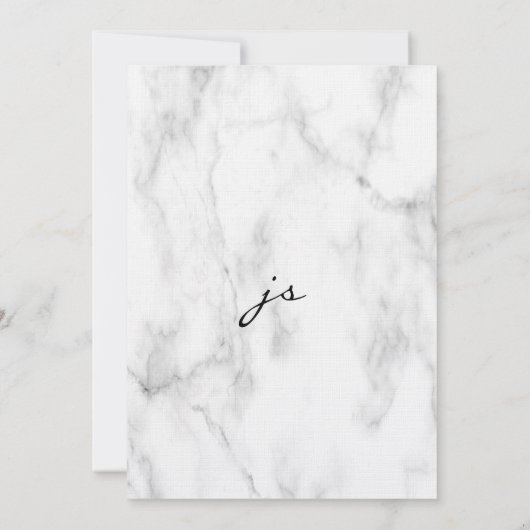 Zwart wit goud glitter marmeren bloemen Trouwen Kaart (Achterkant)