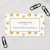 Zwart Wit Goud Glitter Paw Prints Pet Salon Visitekaartje
