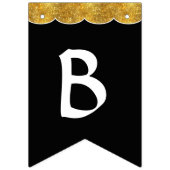 Zwart Wit Goud Glitter Vrijgezellenfeest Party Dec Vlaggetjes (Tweede vlag)