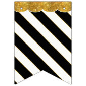 Zwart Wit Goud Glitter Vrijgezellenfeest Party Dec Vlaggetjes (Eerste vlag)