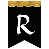 Zwart Wit Goud Glitter Vrijgezellenfeest Party Dec Vlaggetjes (Derde vlag)