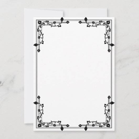 Zwart & Wit Goud Grens Islamitische Moslim Bruilof Kaart (Achterkant)