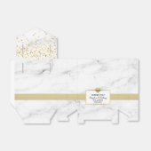 Zwart Wit Goud Hart Marmer Favor Bruiloft Bedankdoosjes (Uitgevouwen)