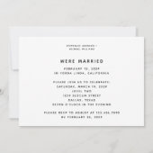 Zwart wit goud kalligrafie net getrouwd foto kaart (Achterkant)