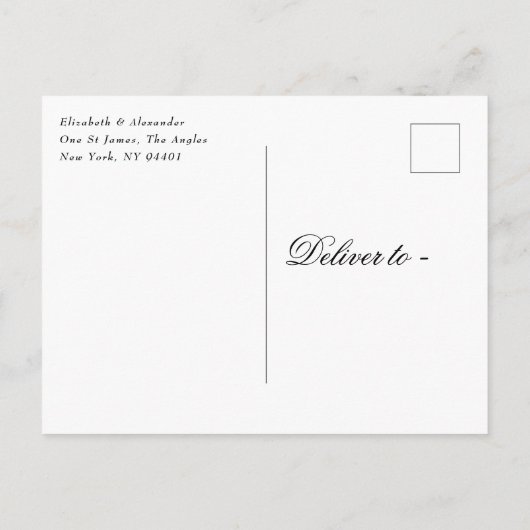 zwart wit goud kam monogram Folie Save The Date Aankondigingskaart (Achterkant)