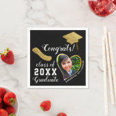 Zwart Wit Goud Klasse 2025 Afstudeerder Foto Afstu Servet (Insitu)