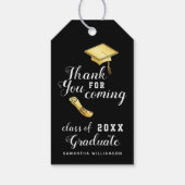 Zwart Wit Goud Klasse 2025 Bedankt Afstuderen Cadeaulabel (Achterkant)