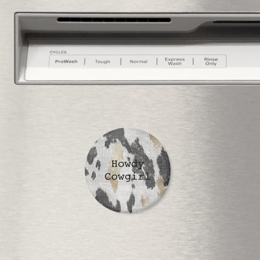 Zwart Wit Goud Koe Dierenprint Sparkle Magneet (Insitu (Vaatwasser))