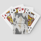 Zwart Wit Goud Koe Dierenprint Sparkle Pokerkaarten (Achterkant)