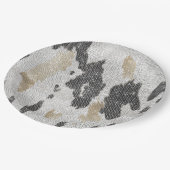 Zwart Wit Goud Koe Dierenprint Sparkle Verjaardag Papieren Bordje (Gekanteld)