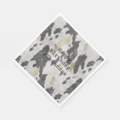 Zwart Wit Goud Koe Dierenprint Sparkle Verjaardag Servet (Hoek)