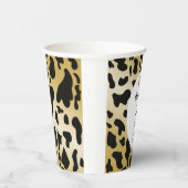 Zwart Wit Goud Koe Spots & Hoefijzer Verjaardag Papieren Bekers (Rechts)