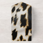 Zwart Wit Goud Koeienhuid All In One Uitnodiging (Buitenkant)