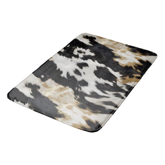 Zwart Wit Goud Koeienhuid Badmat (Gekanteld)