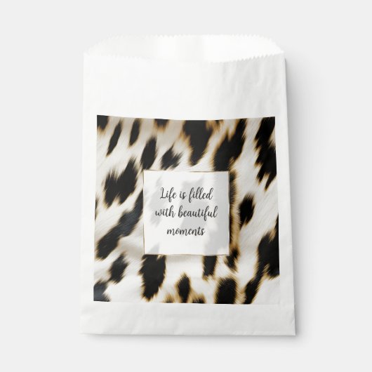 Zwart Wit Goud Koeienhuid Bedankzakje (Voorkant)
